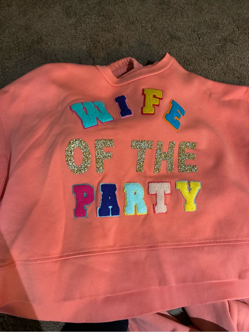 Judith March Coral Track Sweatshirt & Joggers Set with Multicolor Letters - Picture 5 of 5